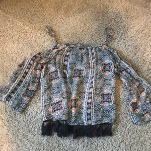 cropped off shoulder blouse